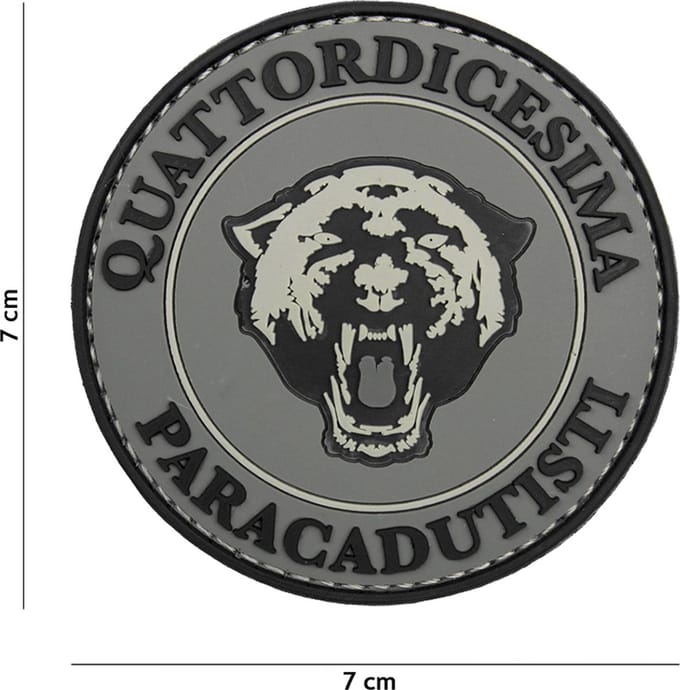 Embleem 3D PVC Paracadutisti grijs