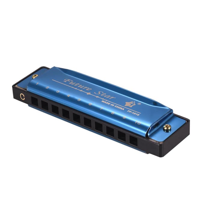 Sleutel van C diatonische mondharmonica mondharmonica met ABS rieten spiegeloppervlak ontwerp 10 gaten Blues