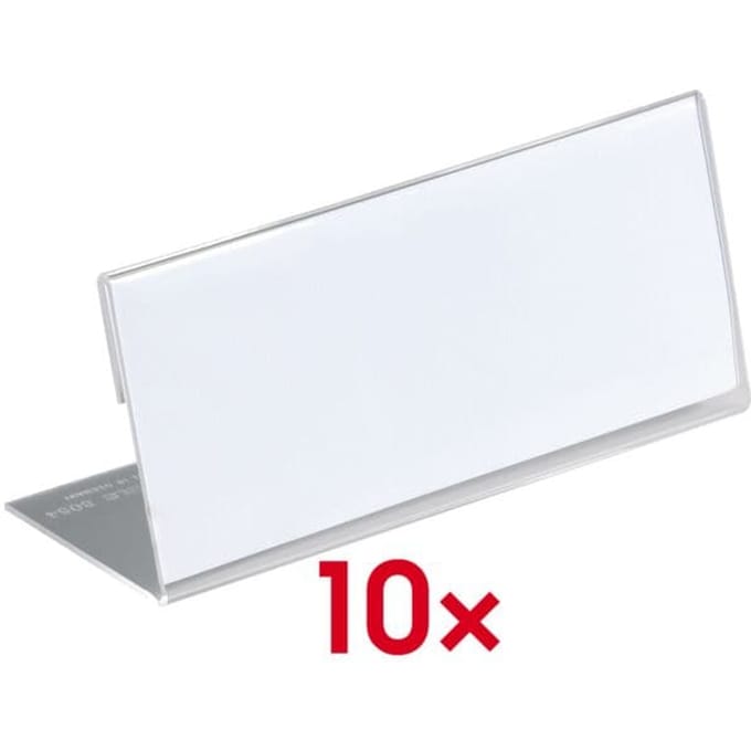 Acryl naambadges voor tafels, L-vorm, 61 x 150 mm, 10 stuks