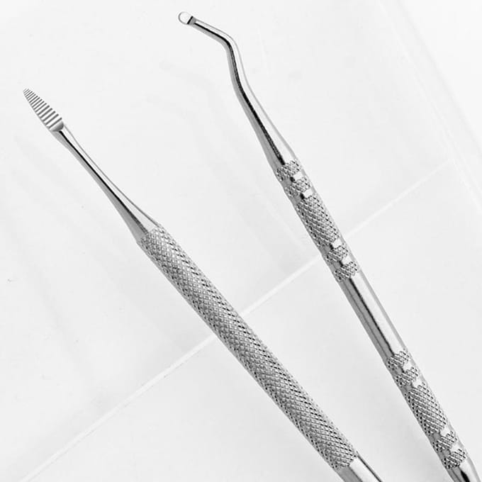 2 pièces/set Leveur d'ongle incarné Râpe à ongles à une extrémité Outils de pédicure pour pieds gray