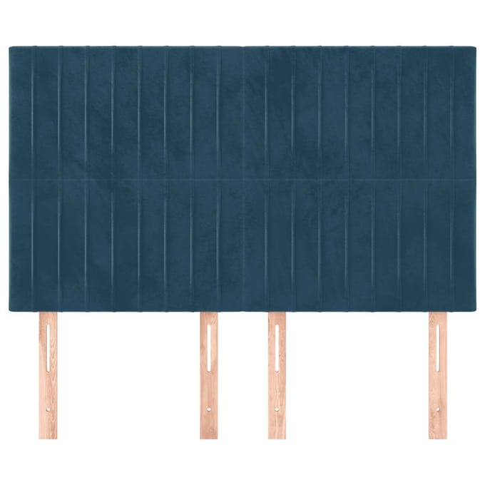 vidaXL - Hoofdbord - donkerblauw - 144x5x118/128 - cm - fluweel
