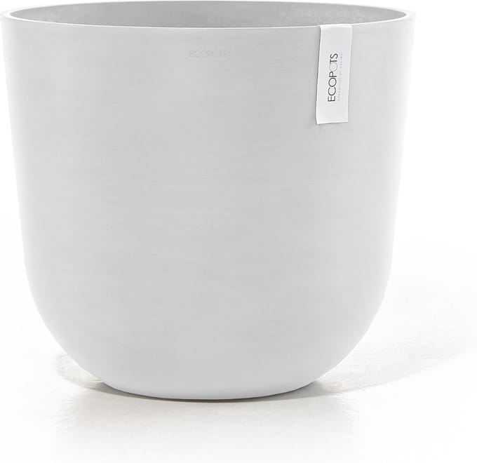 Ecopots Oslo 45 - Pure White - Ø45 x H39,4 cm - Ronde witte bloempot