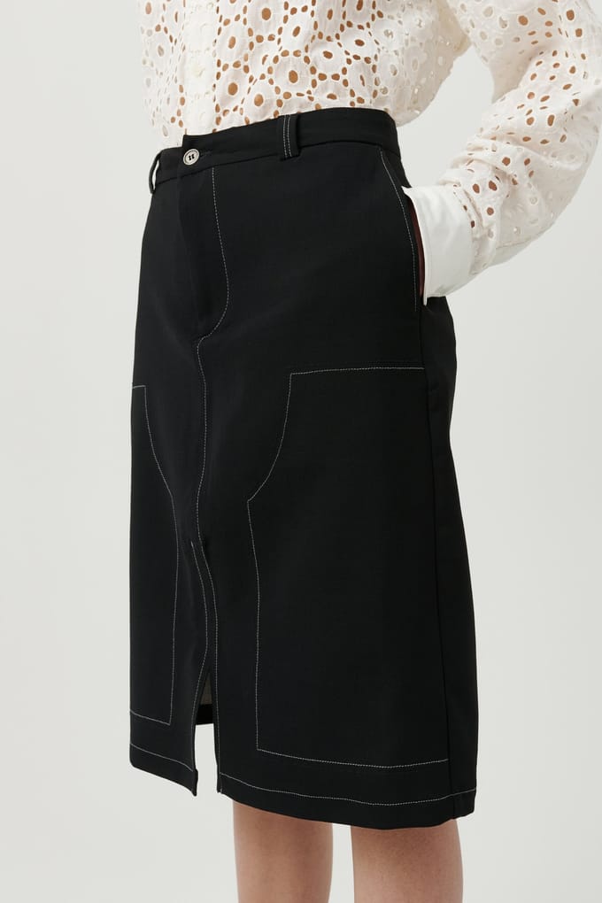 Soulland Deen Skirt Black Größe: XS/S | Midiröcke Outlet | Unisex | Schwarz