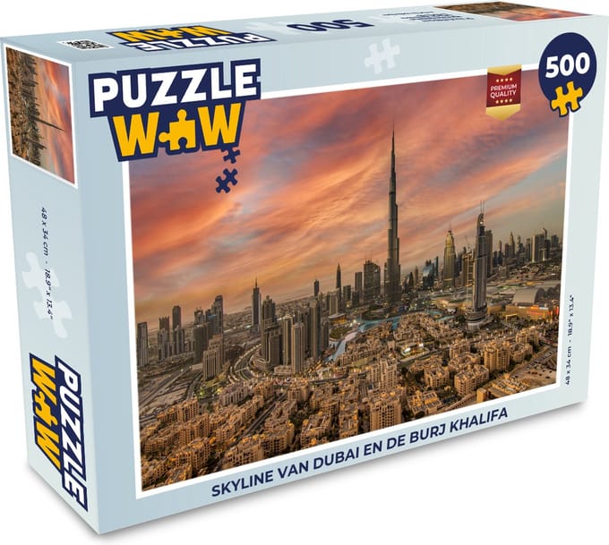 Puzzel Skyline van Dubai en de Burj Khalifa - Legpuzzel - Puzzel 500 stukjes