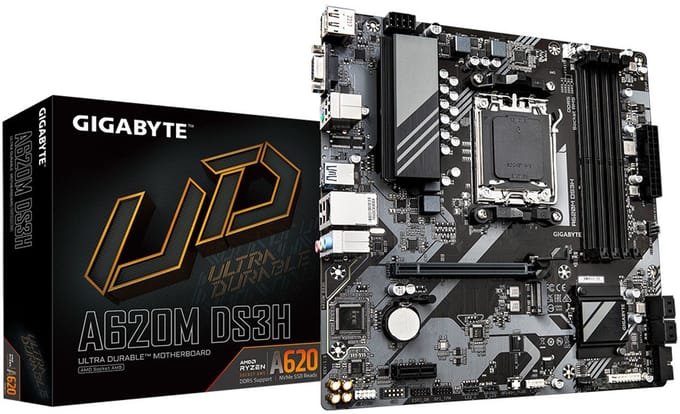 GIGABYTE A620M DS3H Moederbord - AMD A620 - AMD AM5 - DDR5 RAM - Micro-ATX