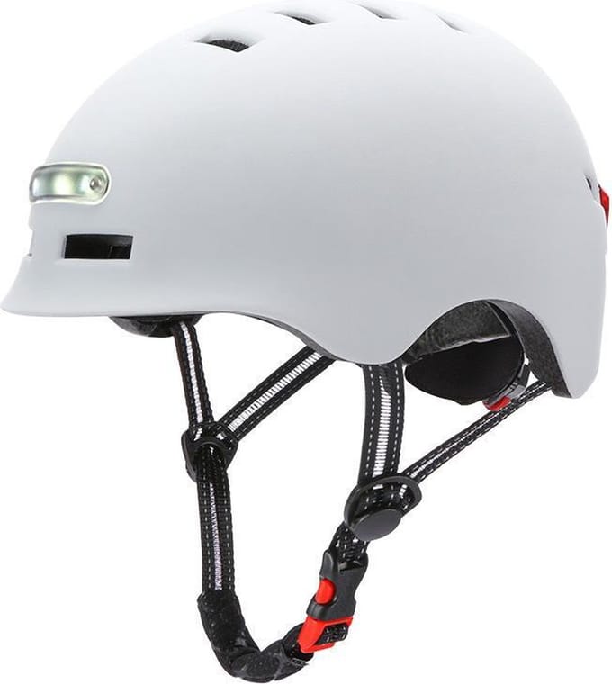 Kinderfietshelm jongens-meisjes ingebouwde LED-verlichting| SMART helm | fiets, step | MAAT S | WIT | Oplaadbaar!