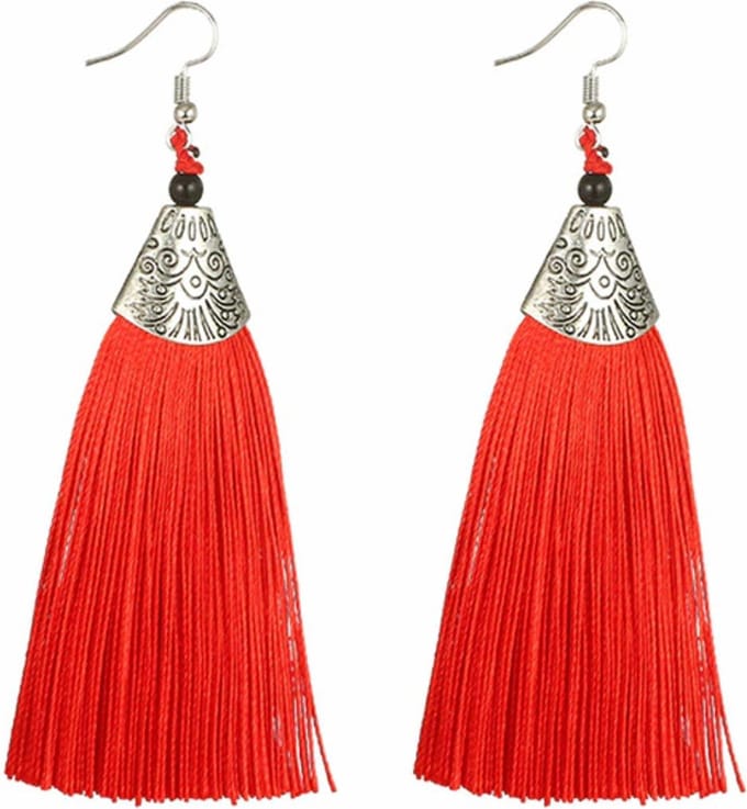 Fako Bijoux® - Oorbellen - Kwast  - Romania Breed - Rood