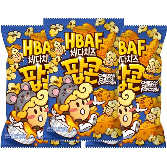 HBAF Gekruide Popcorn 17 Floavors, 80g (18 Opties) Cheddar Cheese x 3PCS