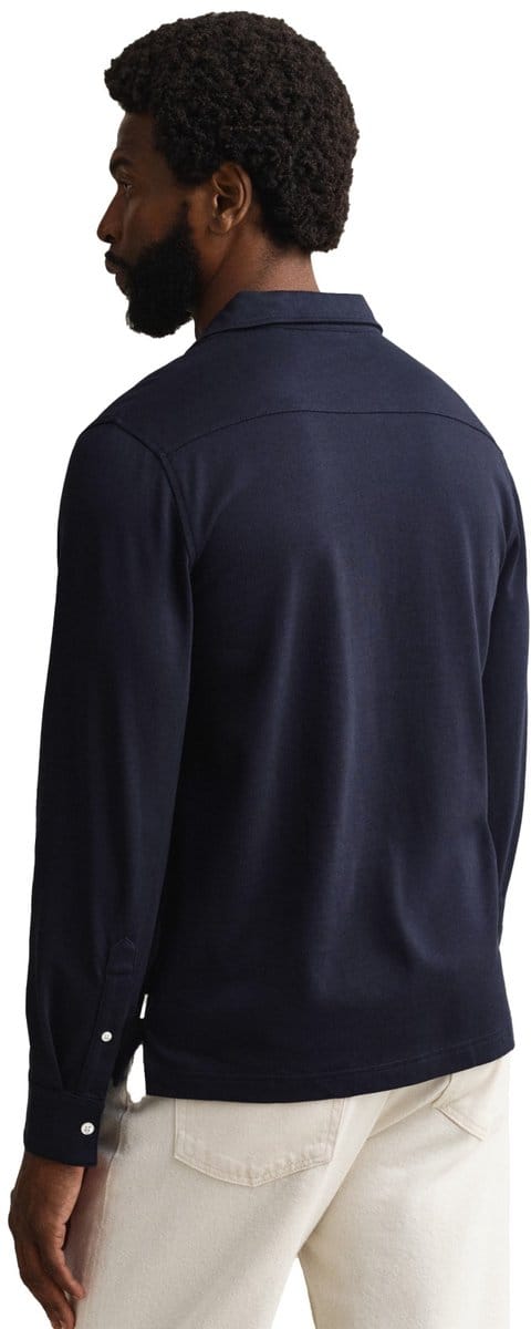 Gant polo lange mouw donkerblauw
