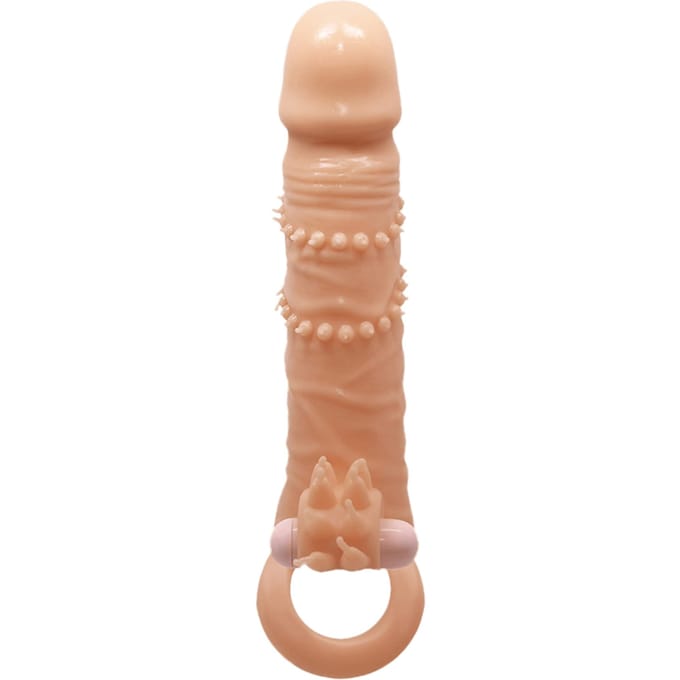 Pretty Love - Connor - Vibrerende Penis Sleeve - Met Clitoris Stimulator - Lichte Huidskleur