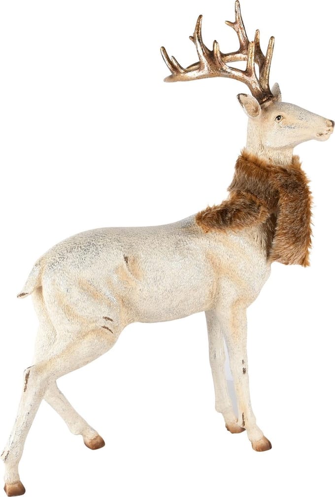 Dekoratief | Hert staand m/sjaal, resina, 35x16x44cm | A245657