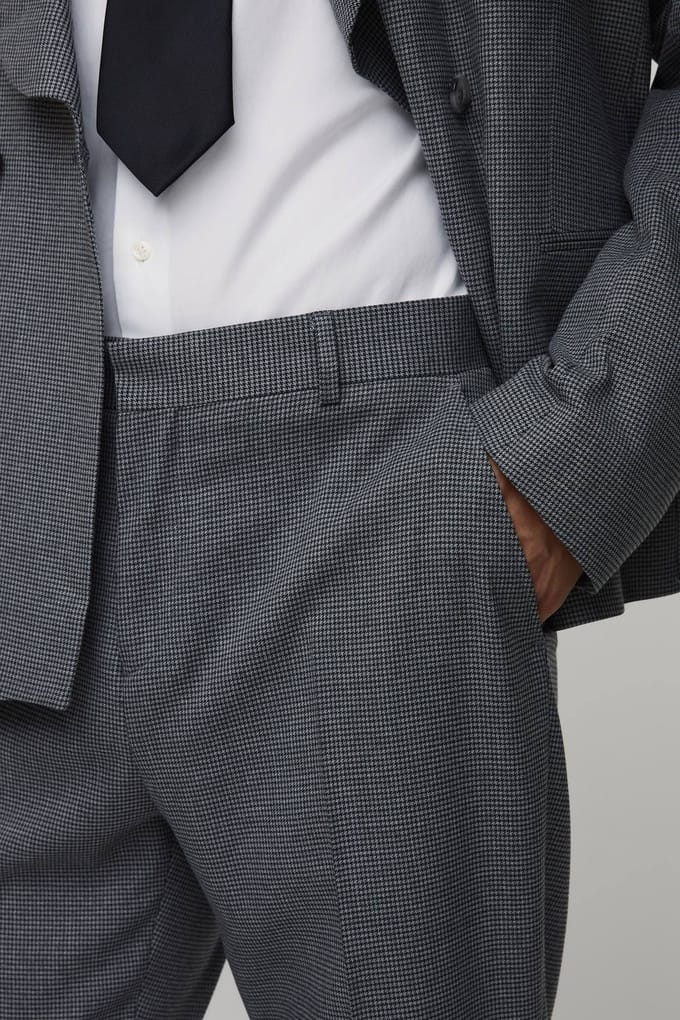 Pied-de-poule Pantalon Met Rechte Pasvorm En Tailoring | Charcoal | Size 30