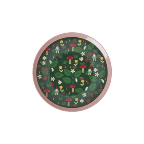 Rice kerst melamine dessert bord forest gnome