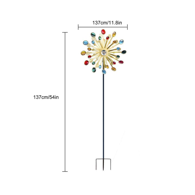 Windmolens Metaal Heldere Kleuren Vuurtoren Decoratie Kunst Windsculptuur voor Tuin beige