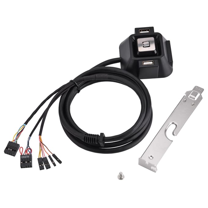 Desktop PC Behuizing Schakelaar Dubbele USB-poorten Aan/Uit Resetknop Audio Microfoon Poort wit