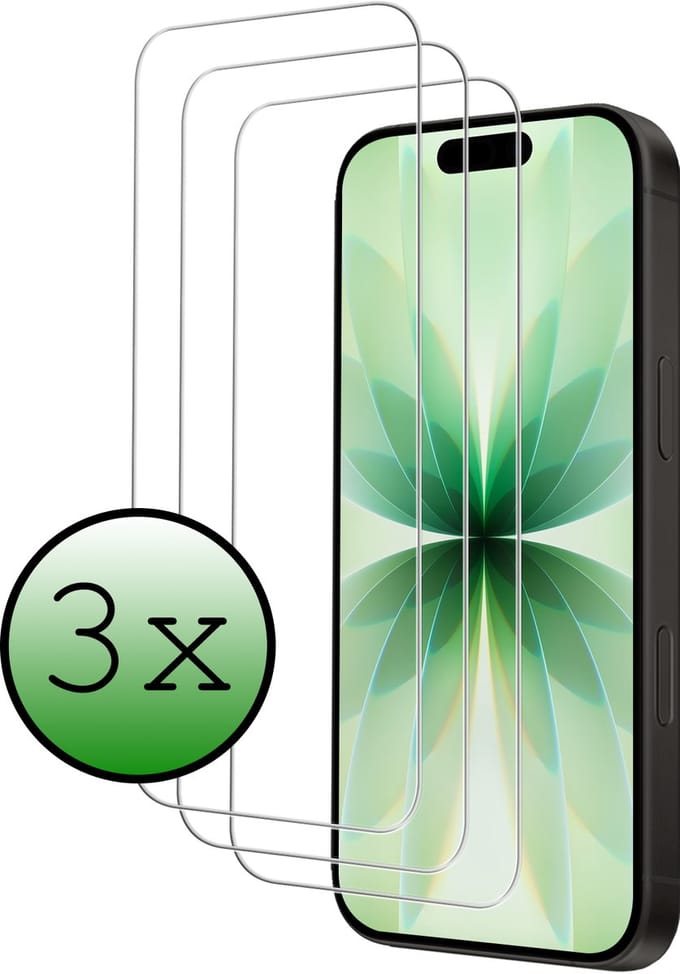 Screenprotector - 3 Stuks Geschikt voor Apple iPhone 17 - Full Cover - Beschermglas - Gehard Glas - Tempered Glass - Screen Protector