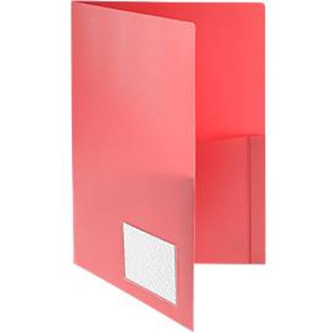 Aanbiedingsmap FolderSys, A4, 4 zakken, visitekaartzakje, polypropyleen, rood, 10 stuks