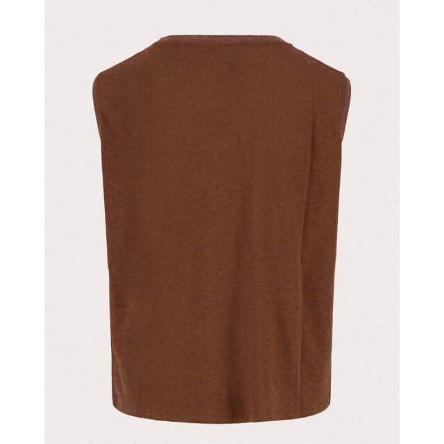 Zusss Top Singlet Met Lurex Boord 0304 0077 Brown Dames Maat - S