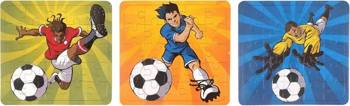 Set van 10 Mini Puzzels met Voetbalthema