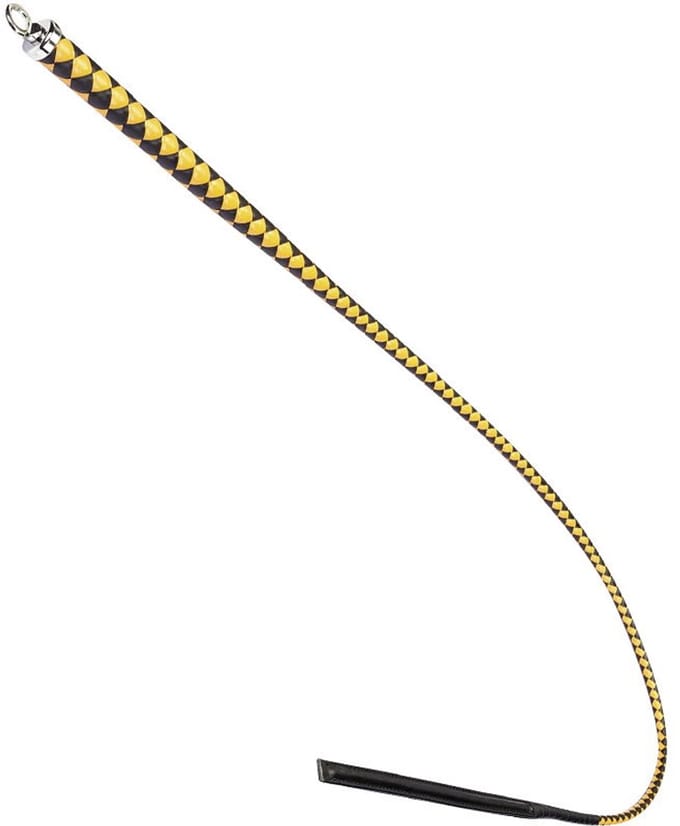 RISE - BDSM Zweep - Feather Wide Single Tail - Zwart/Goud