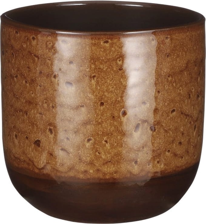 Mica Decorations Nora Bloempot - 25x25x24 cm - Terracotta - Geel