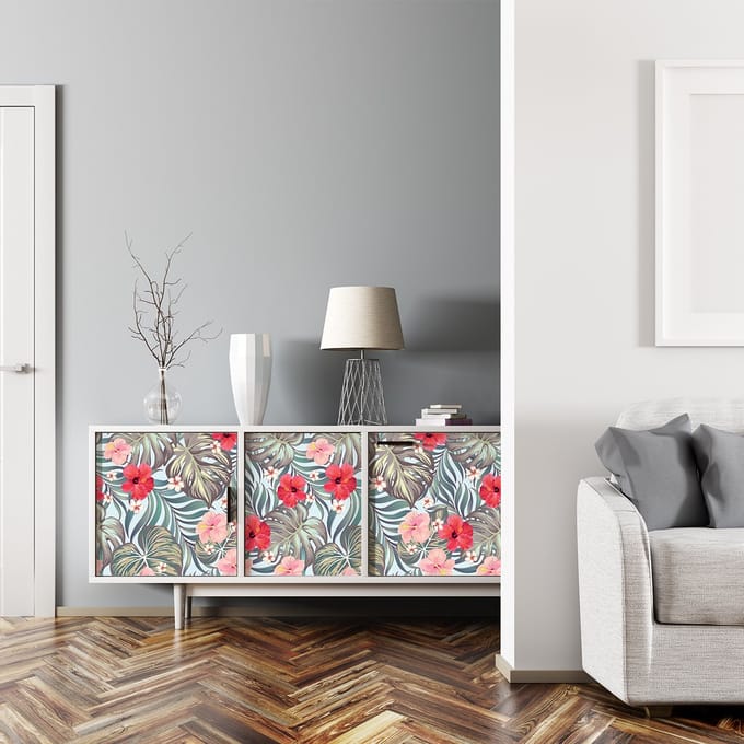 Tropische glanzende meubelsticker, 40 x 60 cm
