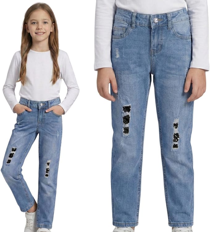 Jeans met pailletten DENIM CO.
