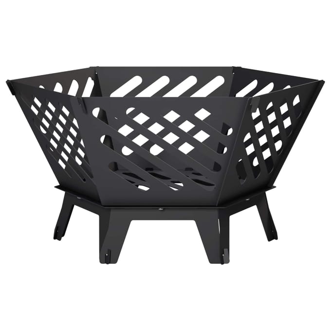 vidaXL - Vuurkorf - Zwart - 60 - x - 53 - x - 30 - cm - Staal