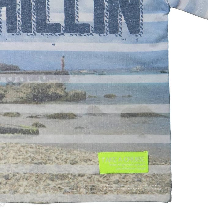 Dirkje T-shirt Porto Mari white/navy  -  Maat  92