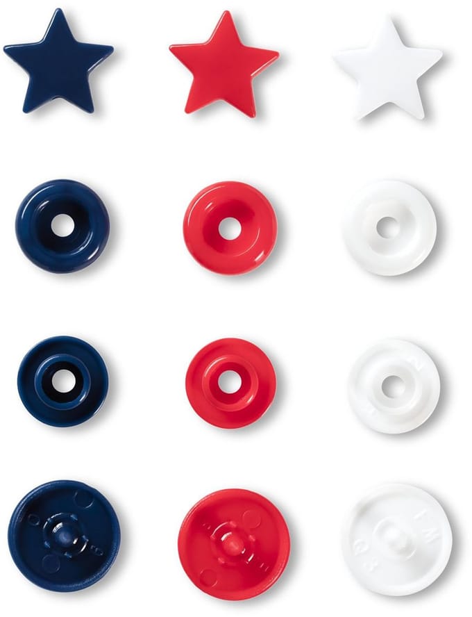 Prym Love Color drukknoppen Ster 12,4mm rood/wit/marine - Prym