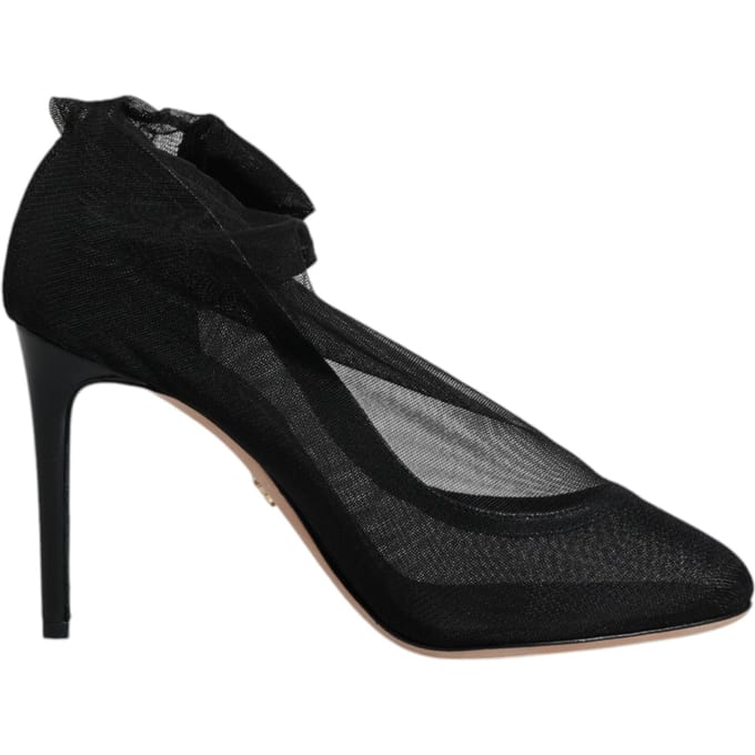 Dolce & Gabbana Zwarte Nylon Mesh Kousstijl Boots Schoenen