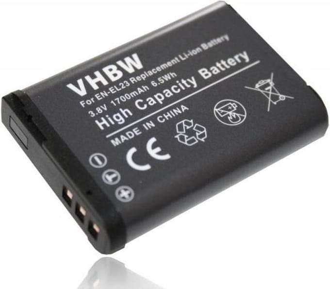 Camera accu compatibel met Nikon EN-EL23 / 1700 mAh
