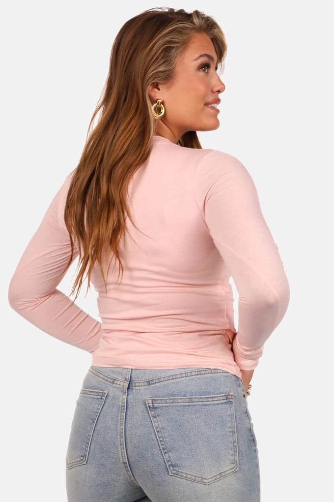 Getdrezzed Top - Maat: XL - Dubbel gevoerde basic top met ronde hals lichtroze