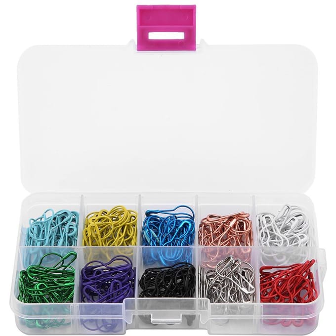Lot de 300 épingles de sûreté colorées en forme de calebasse, clips métalliques, accessoires pour vêtements white