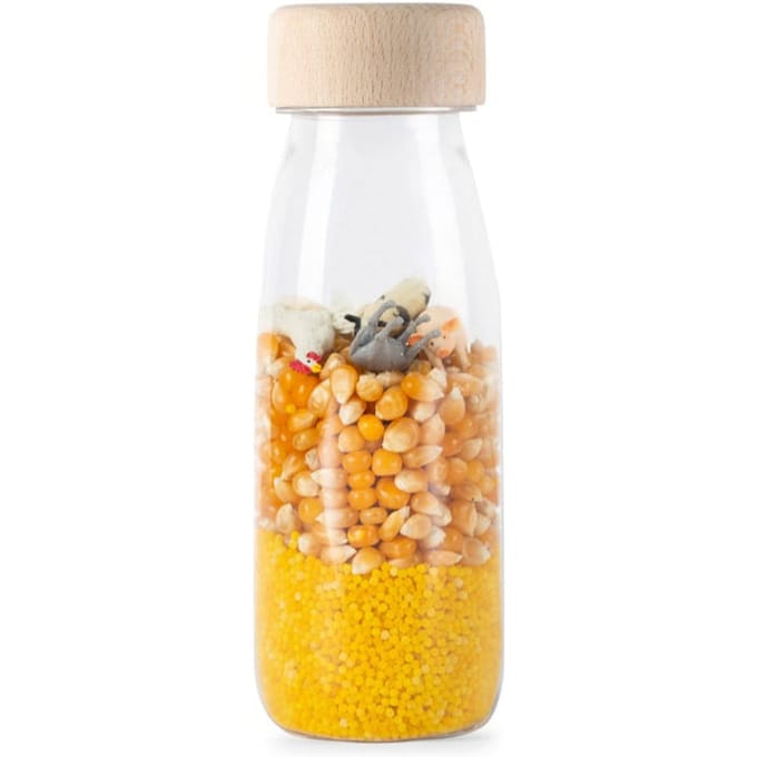 Petit Boum - Babyspeelgoed sensorische fles met geluid - Geel