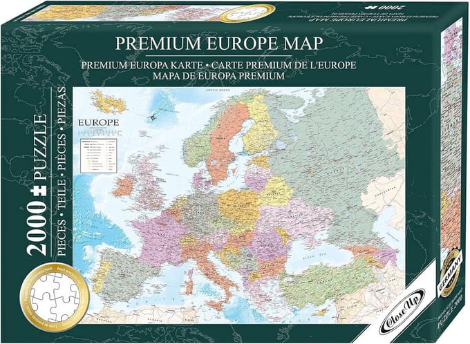 Europese kaart puzzel 2000 stukjes 97 x 69 cm