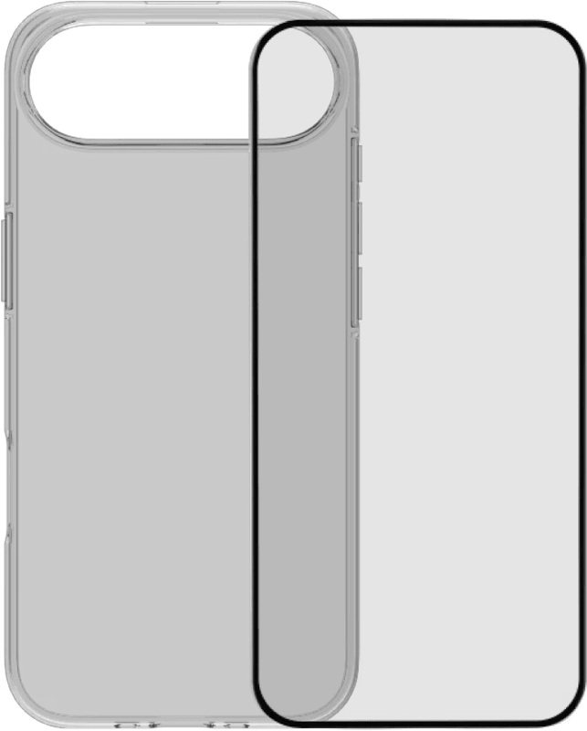 BlueBuilt Back Cover iPhone Air Transparant + BlueBuilt iPhone Air Screenprotector Glas