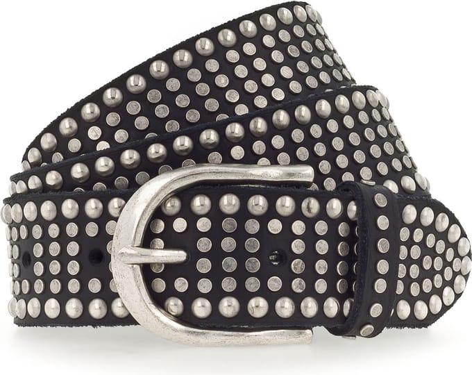 b.belt Leren Riem Riva Colour Leather Belt W105 Black Zwart