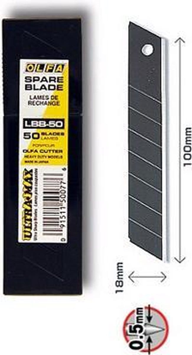 Olfa LBB-50 Ultrascherp reserve afbreek messen 50 stuks
