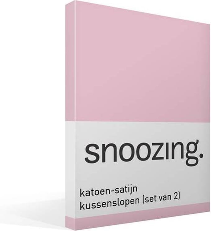 Snoozing - Katoen-satijn - Kussenslopen - Set van 2 - 40x60 cm - Roze