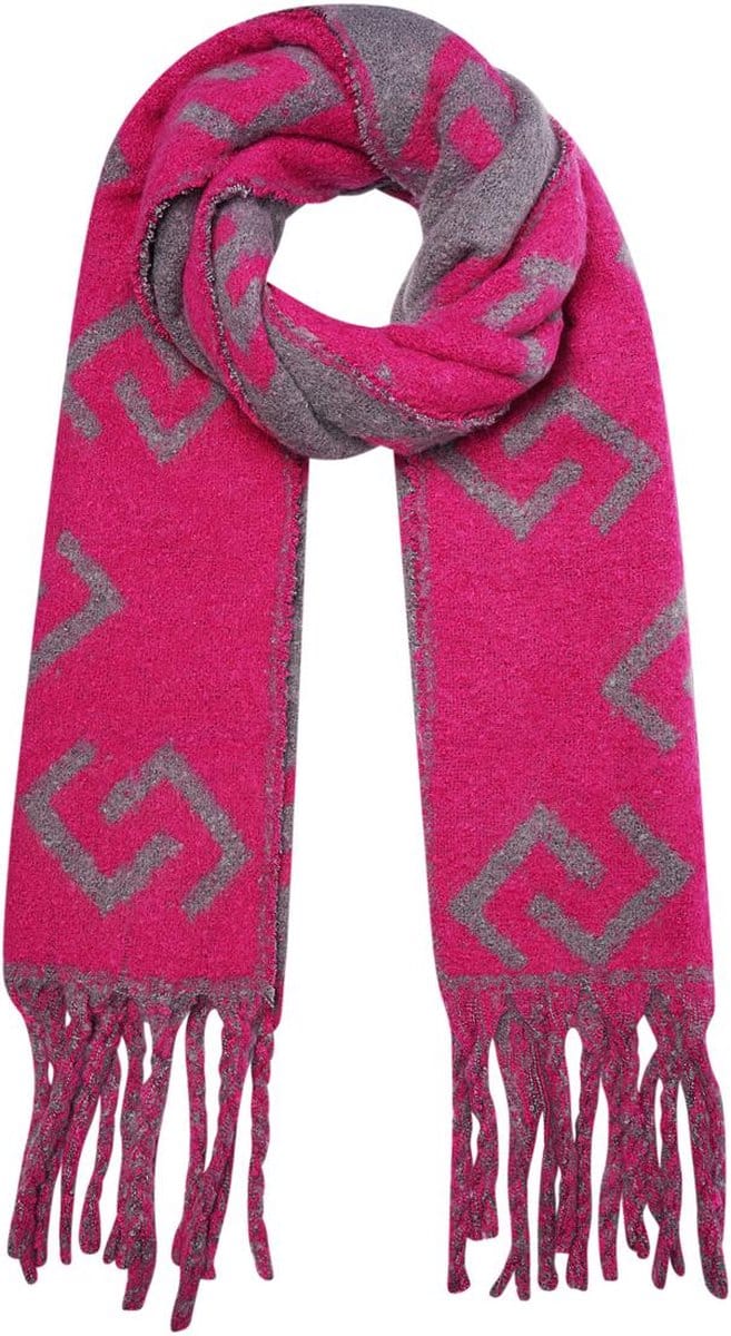 Yehwang - Wintersjaal - Fuchsia - Franjes