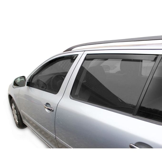 Wind deflectors - Skoda Octavia II (2004-2012) 5-deurs Stationwagen - Aerodynamisch - Zwart getint - Eenvoudige montage