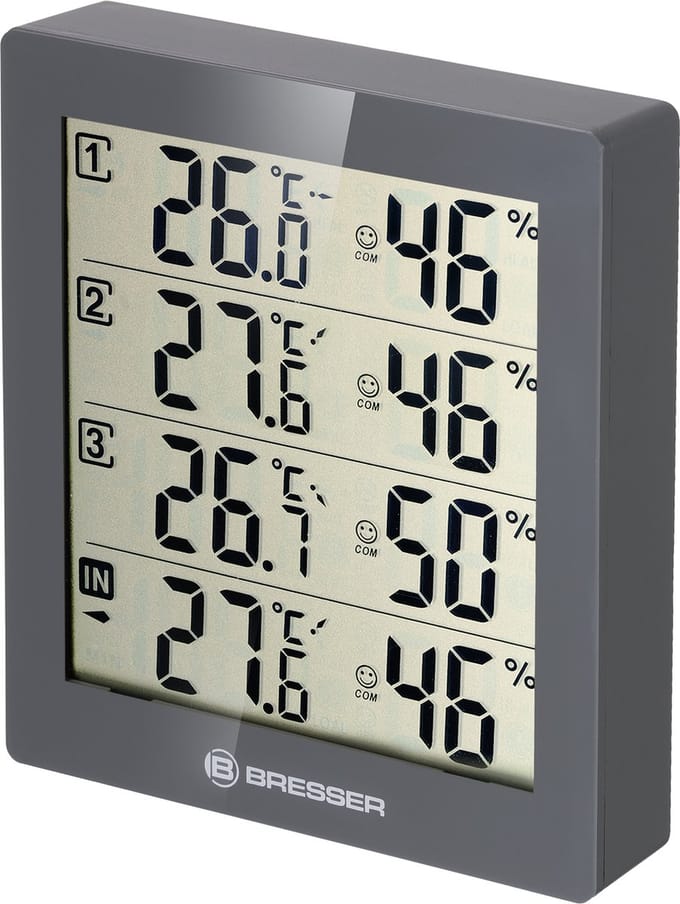 Bresser Weerstation - Temeo Hygro Quadro 12 Cm - Grijs - 4-delig