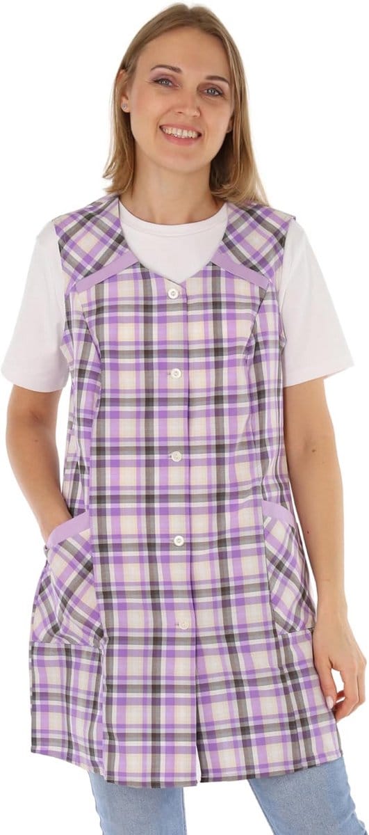 Korte Werkjurk voor Dames 7/8 Lengte Polyester Katoen Kleurrijk
