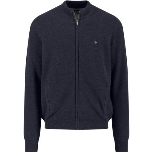 Fynch-Hatton Vest Fullzip Subtle Texture Cotton Navy / male