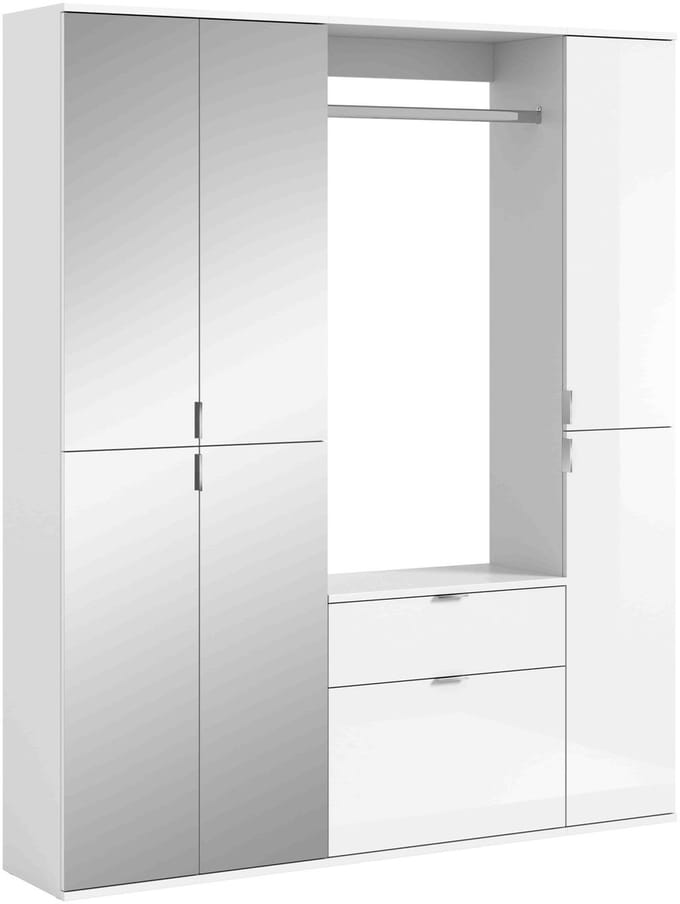 Projectxcombinatie witte hoogglans spiegel - 34x152x193cm