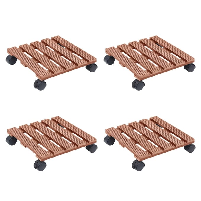 vidaXL - Plantentrolleys - 4 - st - 30x30x7,5 - cm - HKC - bruin