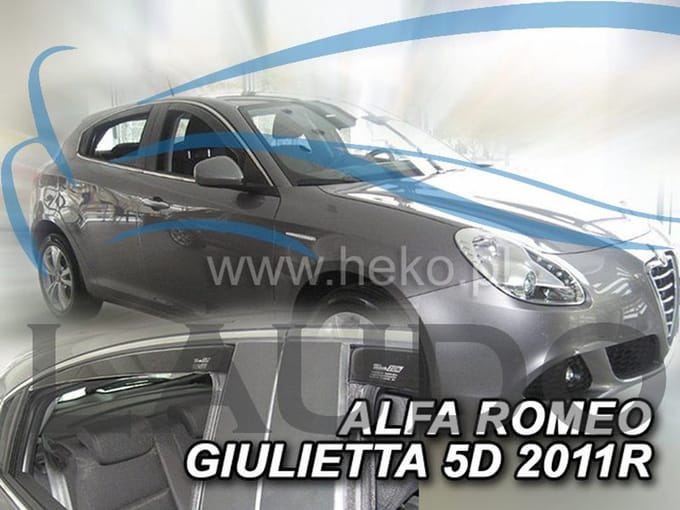Alfa Romeo Giulietta getinte zijwindschermen - 4-delige set - 5-deurs model vanaf 2010 - 2020 Team Heko pasvorm