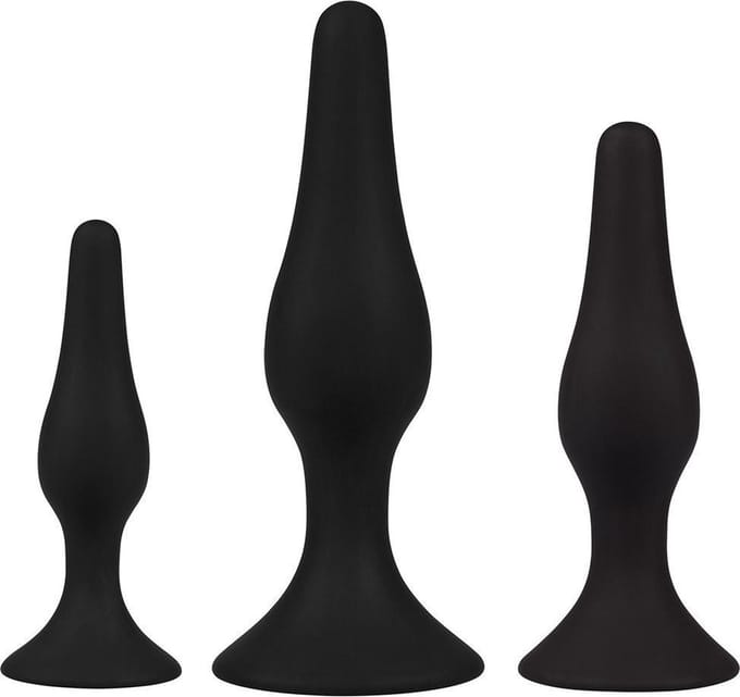 Plug It - Anal silicone buttplug set - Buttplugs anaal voor mannen - Zwart