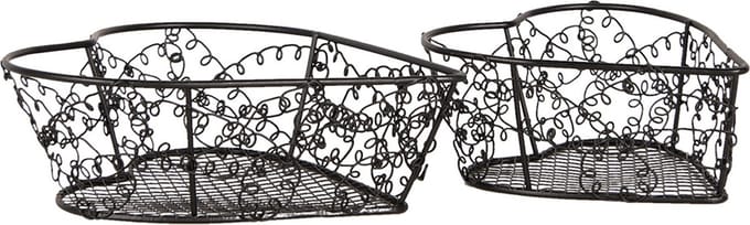 Clayre & Eef Opbergdoos Set van 2 16x16x5 / 12x12x5 cm Bruin Metaal
